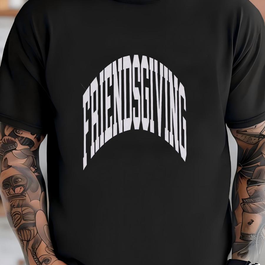 Friendsgiving Sweatshirt White Lettering Faded Vintage Aesthetic Style Collegiate Friendsgiving Crewneck Unisex Friendsgiving Group Shirt T-shirt