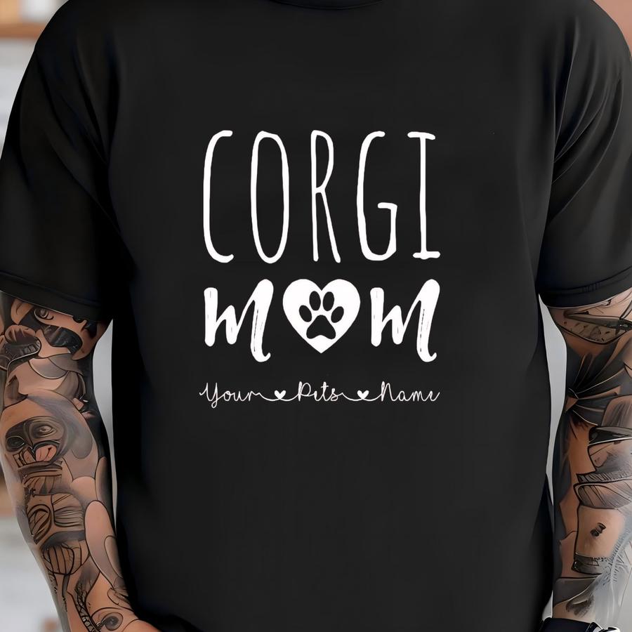 Corgi Shirt / Tank Top / Hoodie, Welsh Corgi Mom Custom Hoodie, Corgi Mama Personalized Tee, Corgi Gift For Her, Corgi Customized Tshirt T-shirt