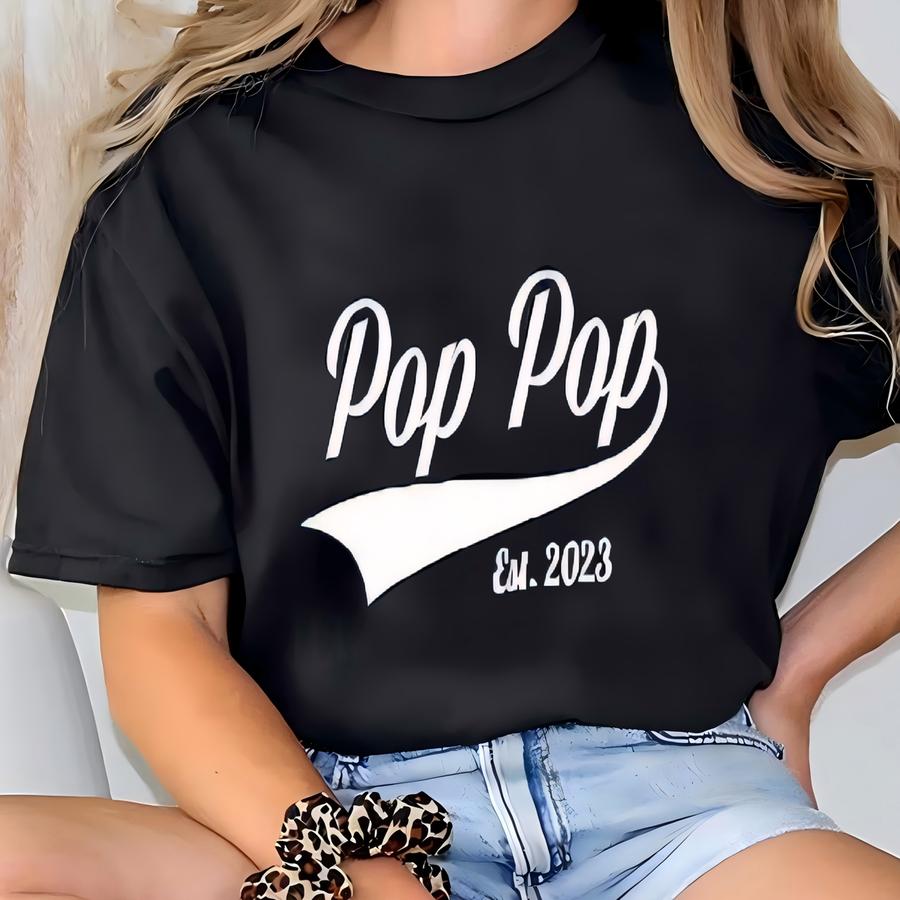Customized Est. Pop Pop Sweatshirt With Grandkids Names - Unisex Crewneck Sweatshirt - Pop Pop Gift - Pop Pop Sweatshirt - Father's Day Gift T-shirt