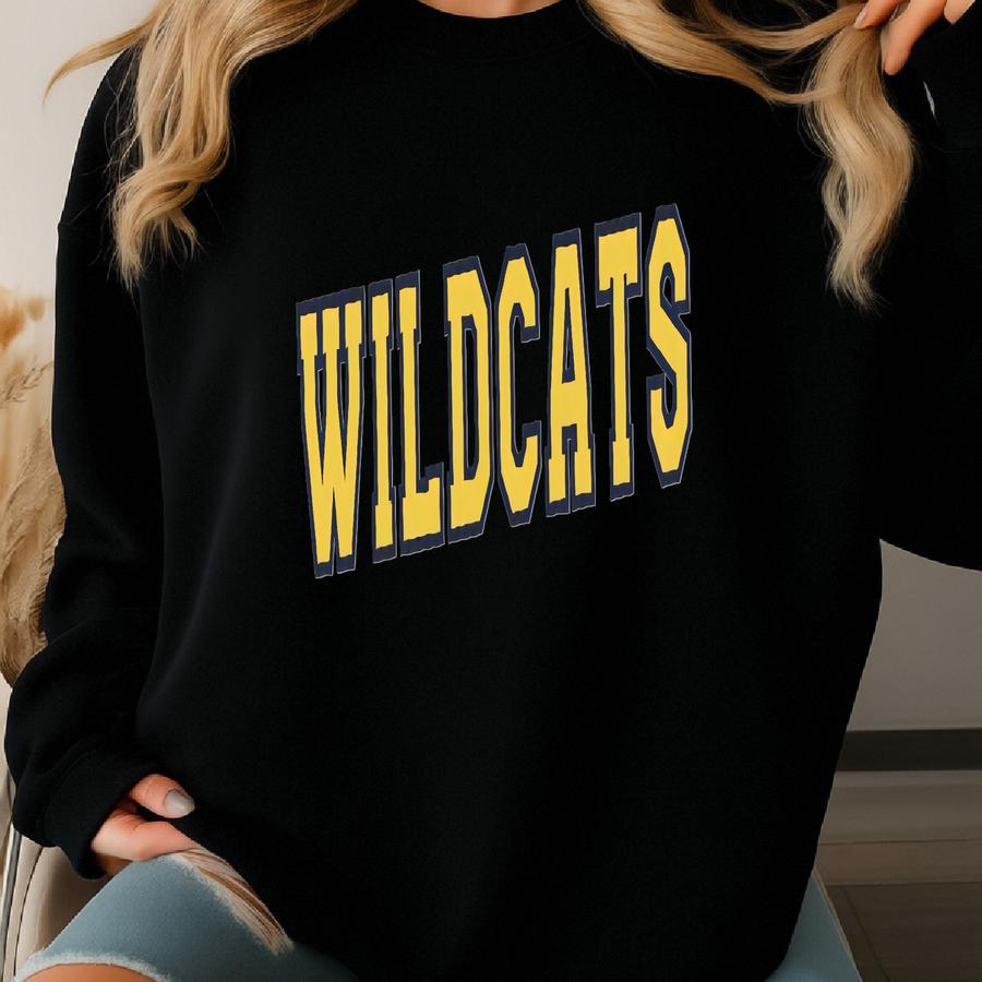 Black And Gold Wildcats Shirt Wildcats Mascot Shirt Sweatshirt