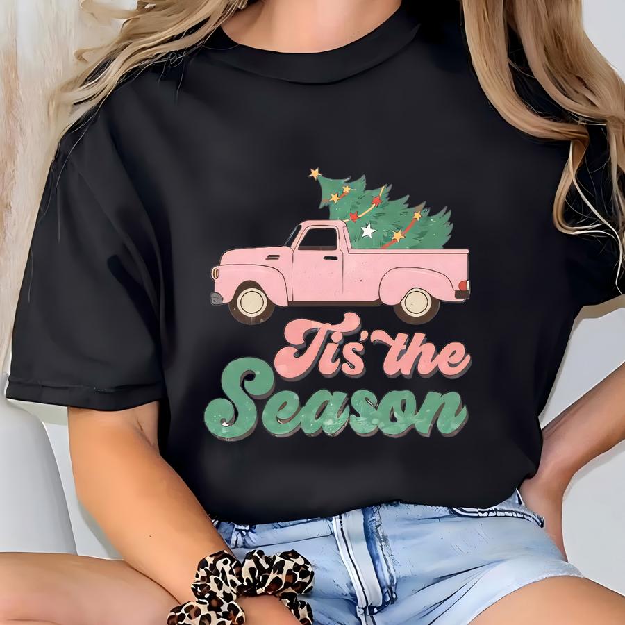 Christmas Sweatshirt Retro Tis The Season Holiday Unisex Shirt T-shirt