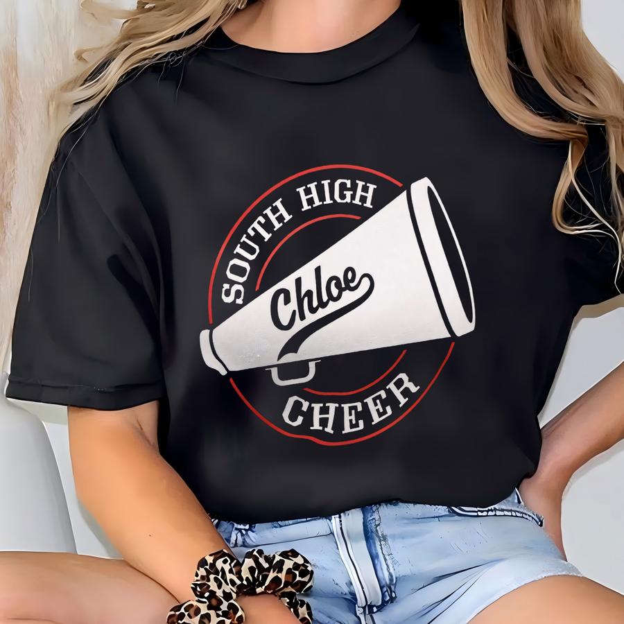 Personalized Cheer Sweatshirt, Cheerleading, Spirit, Custom Cheer Hoodie, Cheerleader Gift, Mom, Dad, Sister, Personalized With Your Colors T-shirt