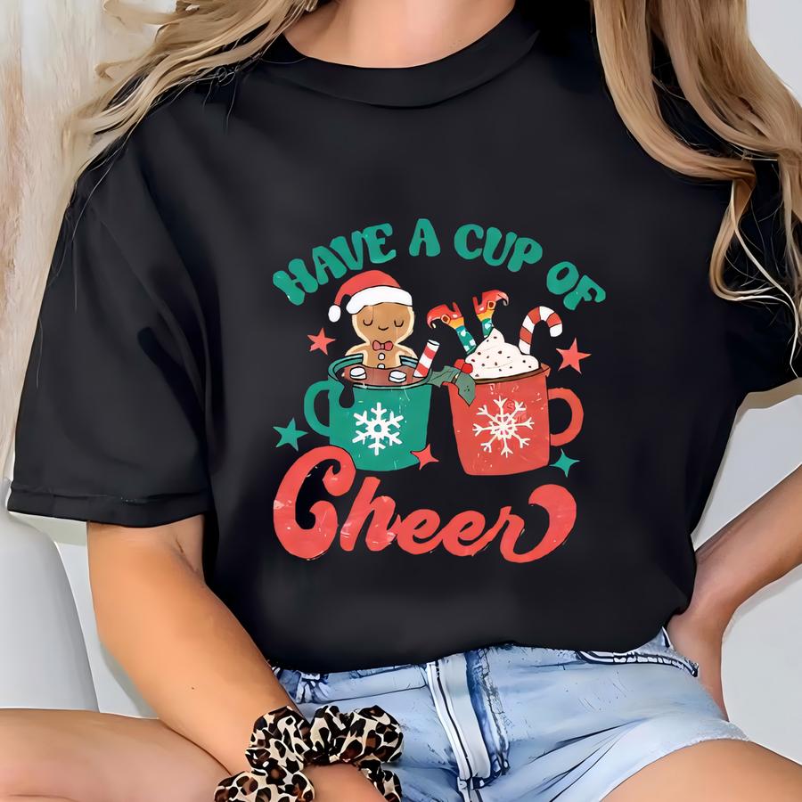 Christmas Holiday Sweatshirt Cup Of Cheer, Unisex Sweatshirt T-shirt
