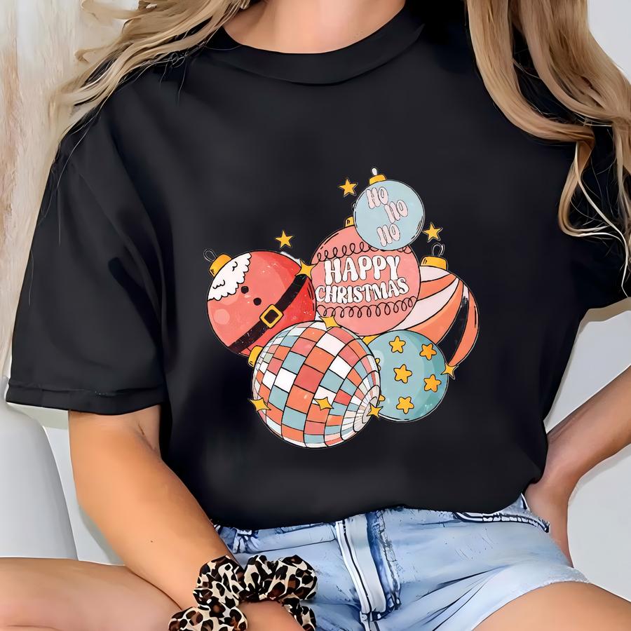 Happy Christmas Holiday Sweatshirt Unisex Cozy Shirt Ash Grey T-shirt