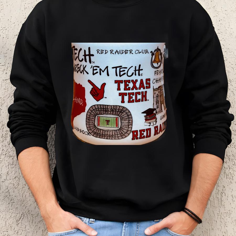 Licensed Texas Tech University, Ceramic Coffee Mug With My Hand Poured, Soy Candle, Choose Your Scent Sweatshirt