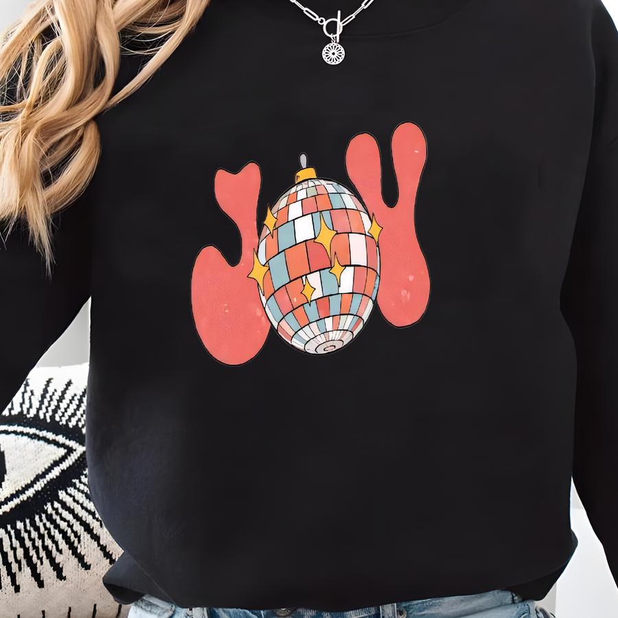 Christmas Joy Sweatshirt, Women's Crewneck Holiday Retro Sweatshirt Sweatshirt