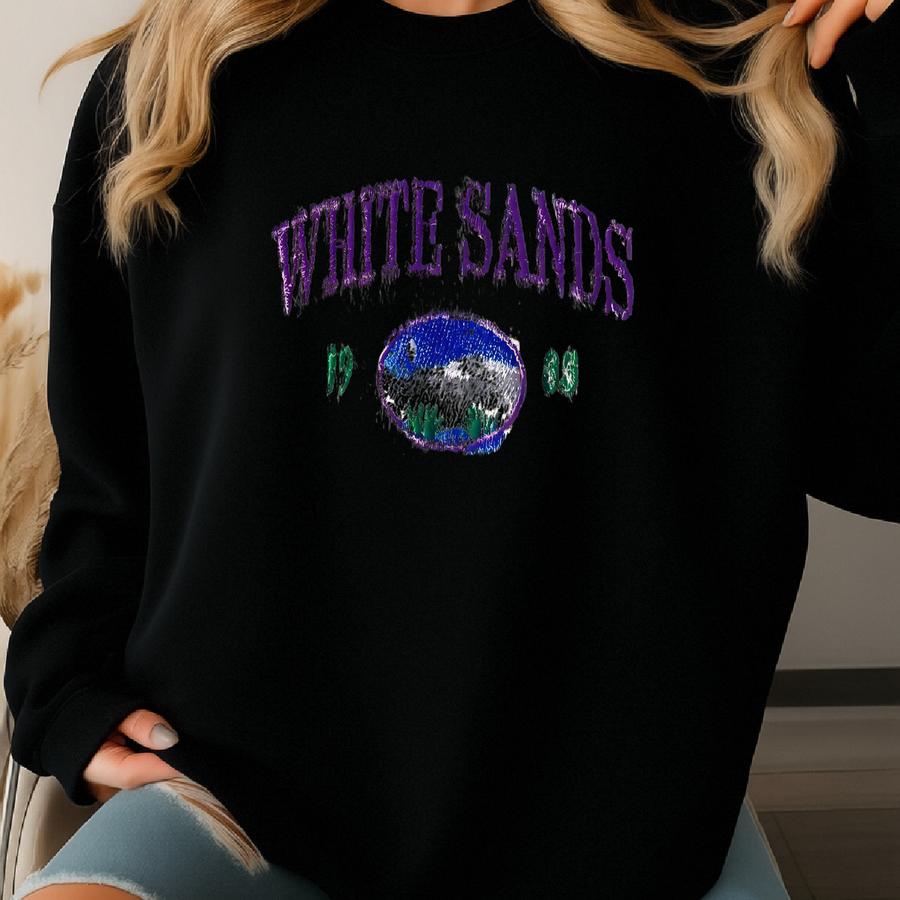 White Sands New Mexico Sweatshirt, Vintage National Park Crewneck Sweatshirt