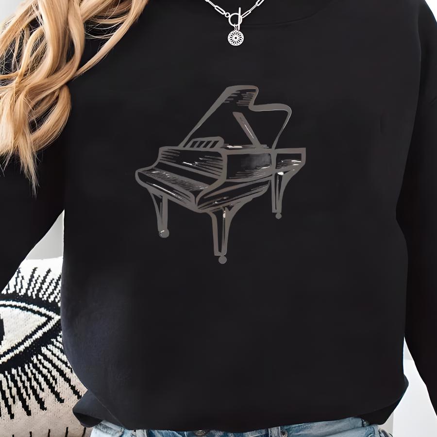 Piano Sweatshirt, Pianist Shirt, Piano Hoodie, Gift For Piano Player, Premium Unisex Crewneck Sweatshirt Piano Sweatshirt, Pianist Shirt, Piano Hoodie, Gift For Piano Player, Premium Unisex Crewneck Sweatshirt