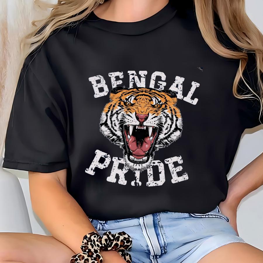 Sweatshirt , Shirt, Crewneck, Pride, Retro School Spirit Shirts, Mom Shirt, Go , Bengal Tee T-shirt