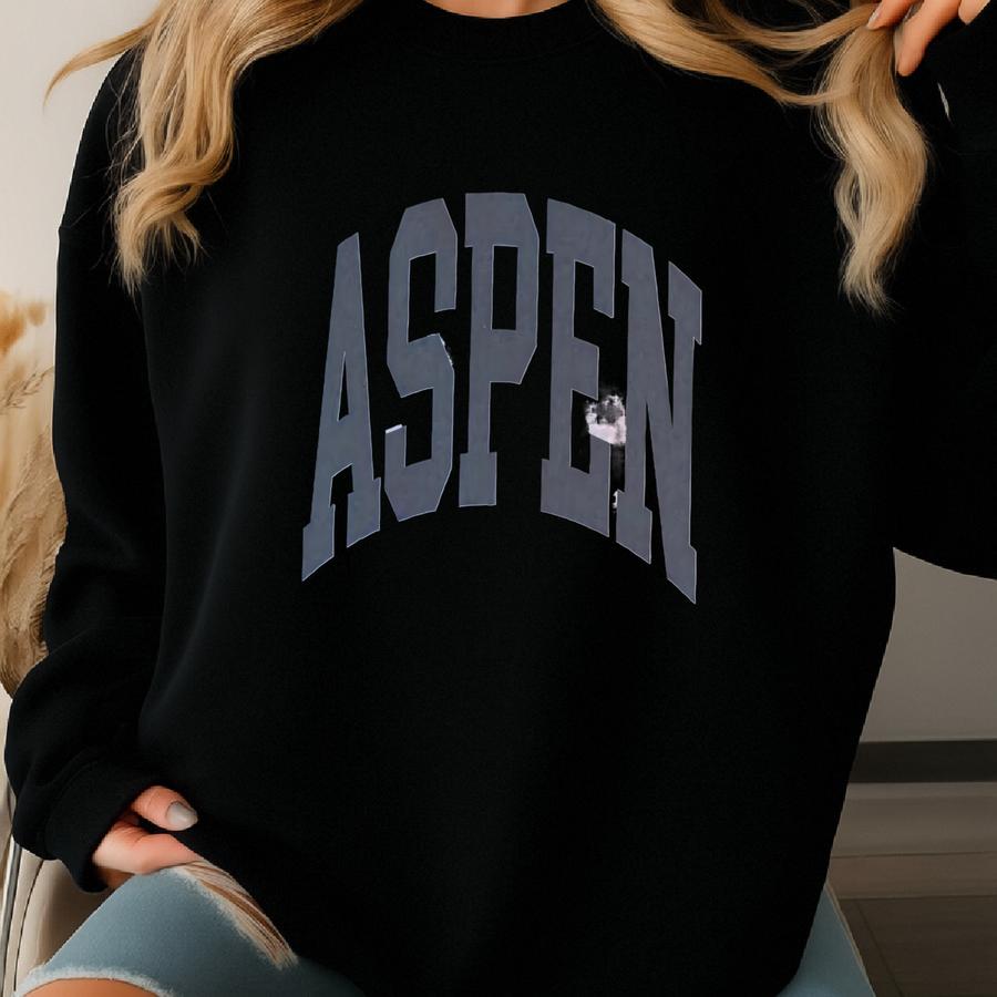 Aspen Sweatshirt Faded Vintage Aesthetic Aspen Colorado Crewneck Vintage Varsity Style Minimalist Unisex Aspen Ski Sweatshirt Sweatshirt