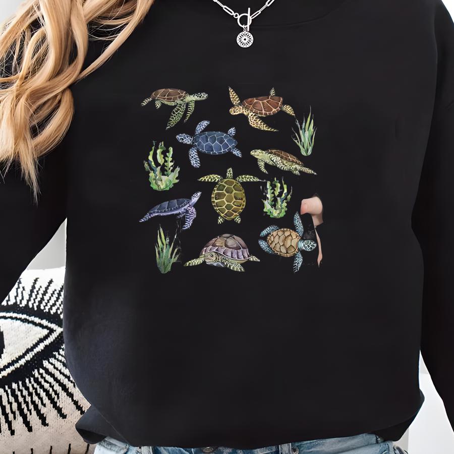 Toddler Sea Turtle Sweatshirt Kids Sea Turtle Gifts Turtle Lover Gift Marine Biology Sweater Ocean Animal Crewneck Marine Life Shirt Sweatshirt