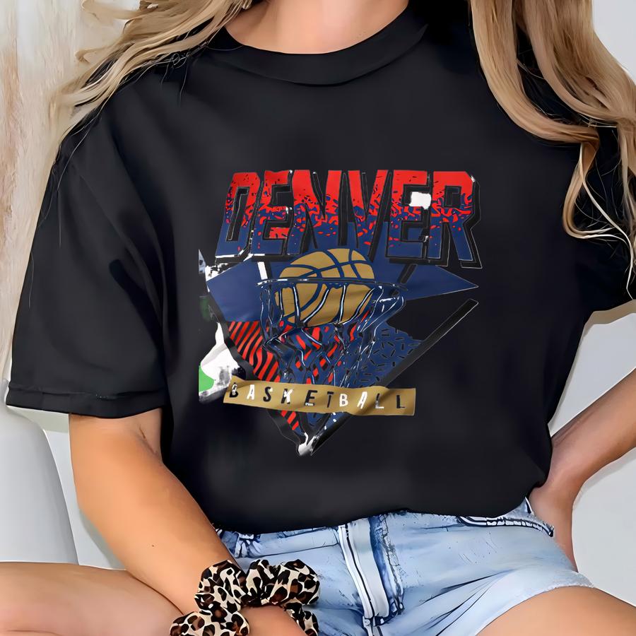 Denver Basketball 90s Throwback Unisex Shirt T-shirt