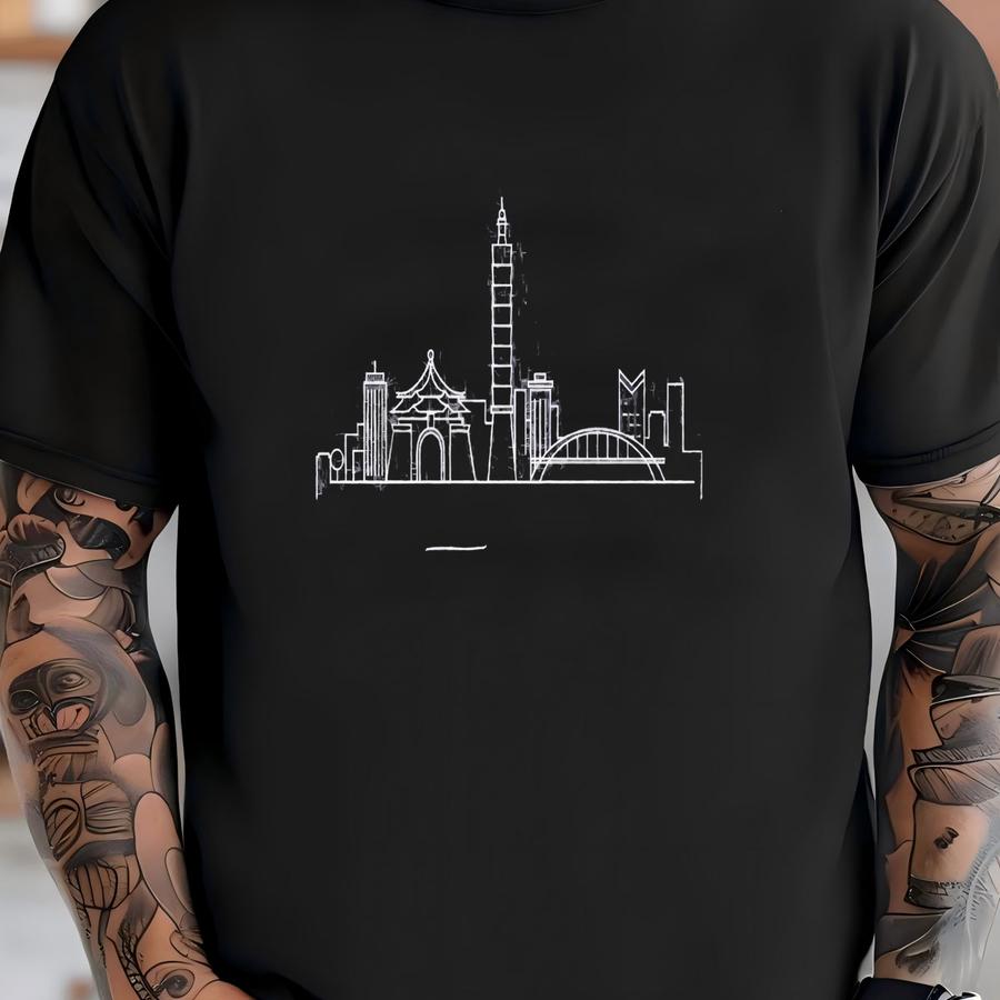 Taipei Sweatshirt, Taipei Pullover, Minimal Skyline Sweater, Women Crewneck, Men Hoodie Shirt, Travel Souvenir Gift, Vintage Apparel, Unisex T-shirt