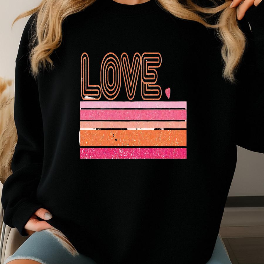 Valentine's Day Sweatshirt, Faded Vintage Aesthetic, Distressed Design, Retro Valentine's Day Sweatshirt, Love Crewneck, Gift For Her Sweatshirt