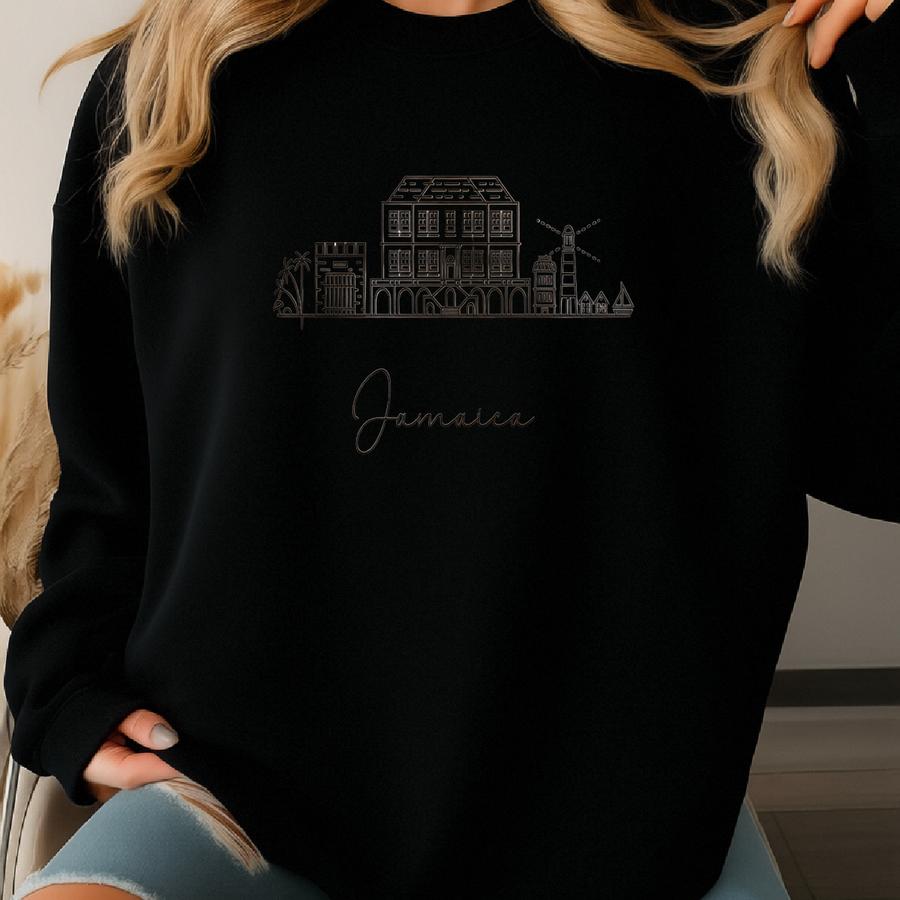 Jamaica Sweatshirt, Jamaica Pullover, City Skyline Sweater, Women Crewneck, Men Hoodie Shirt, Travel Souvenir Gift, Vintage Clothing Sweatshirt