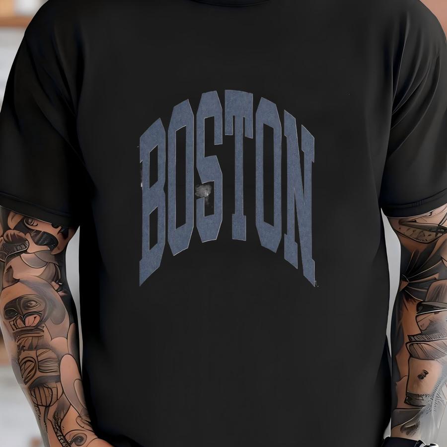 Boston Sweatshirt Faded Vintage Aesthetic Boston Massachusetts Crewneck Varsity Style Cozy Boston Gift Unisex Boston Sweatshirt T-shirt