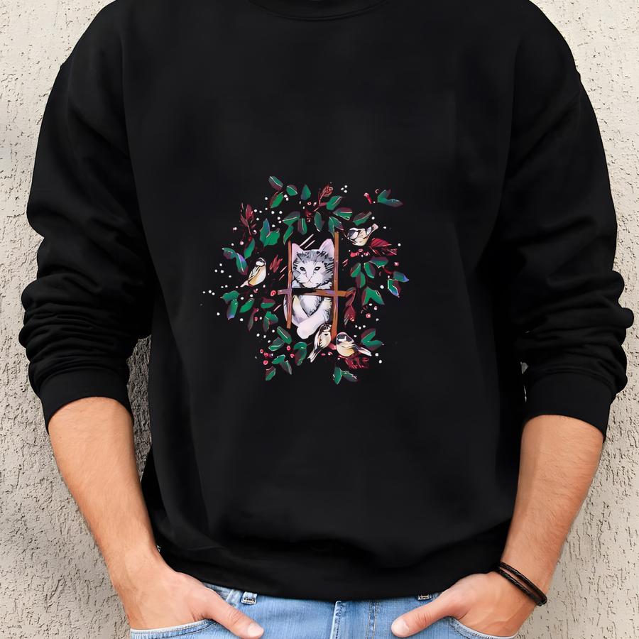 90s Kitten Sweatshirt Vintage Blair Cat Sweater Jumper Pullover Bird Crewneck Red Size 2xl Sweatshirt