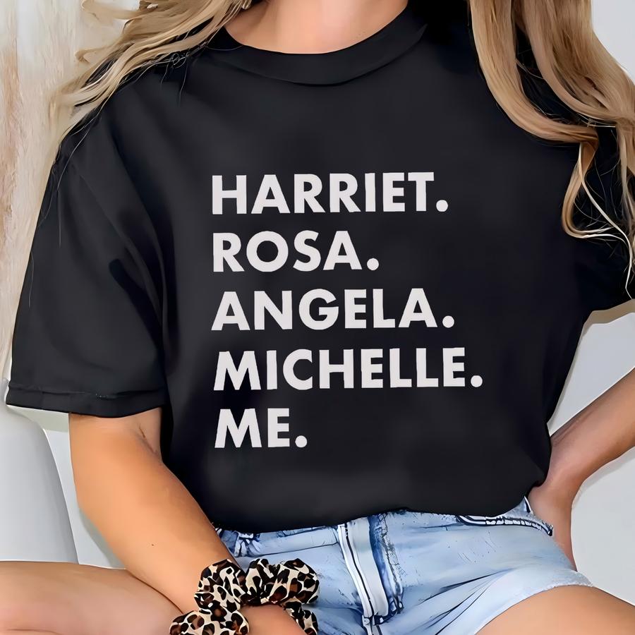 Harriet Rosa Angela Mice Me Sweatshirt - Black Fist Sweater, Black History Lives With You, Women's Month Gift, Unisex Adult Sweatshirts T-shirt