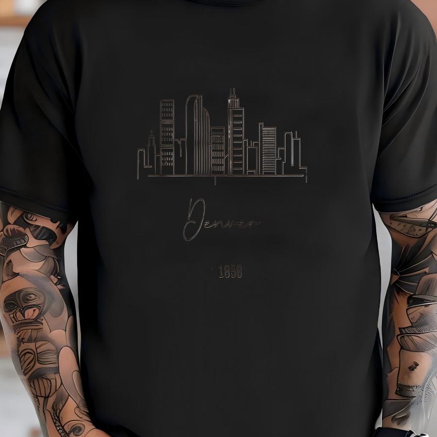 Denver Sweatshirt, Denver Pullover, City Skyline Sweater, Women Crewneck, Men Hoodie Shirt, Travel Souvenir Gift, Vacation Jumper, Minimal T-shirt