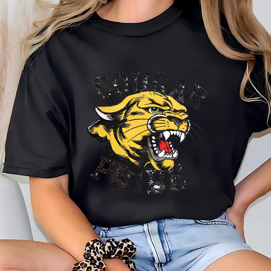 Cougar Shirt, Cougars Shirt, Cougar School Spirit Shirt, Cougar Mom Shirt, Go Cougars Tshirt, Cougar Pride Tee, Cougar Basketball T-shirt