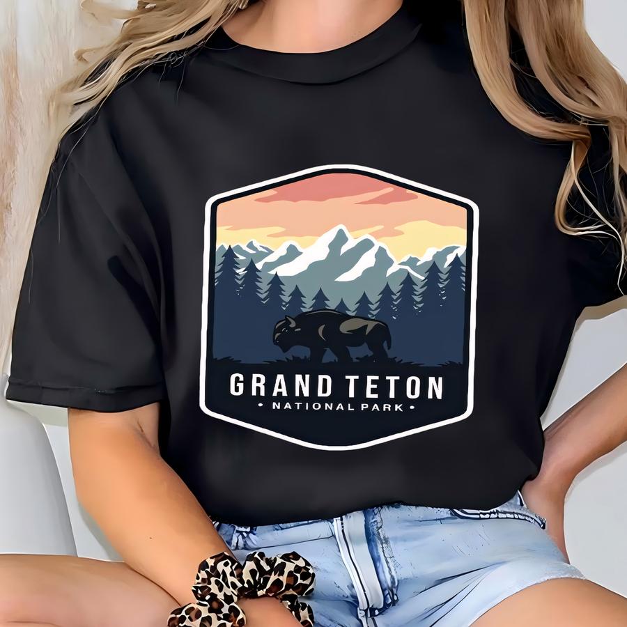 Grand Teton National Park Hoodie, National Park Shirt, Grand Teton Shirt, Camping Shirt, Hiking Shirt, Wyoming Shirt, National Park Gift T-shirt