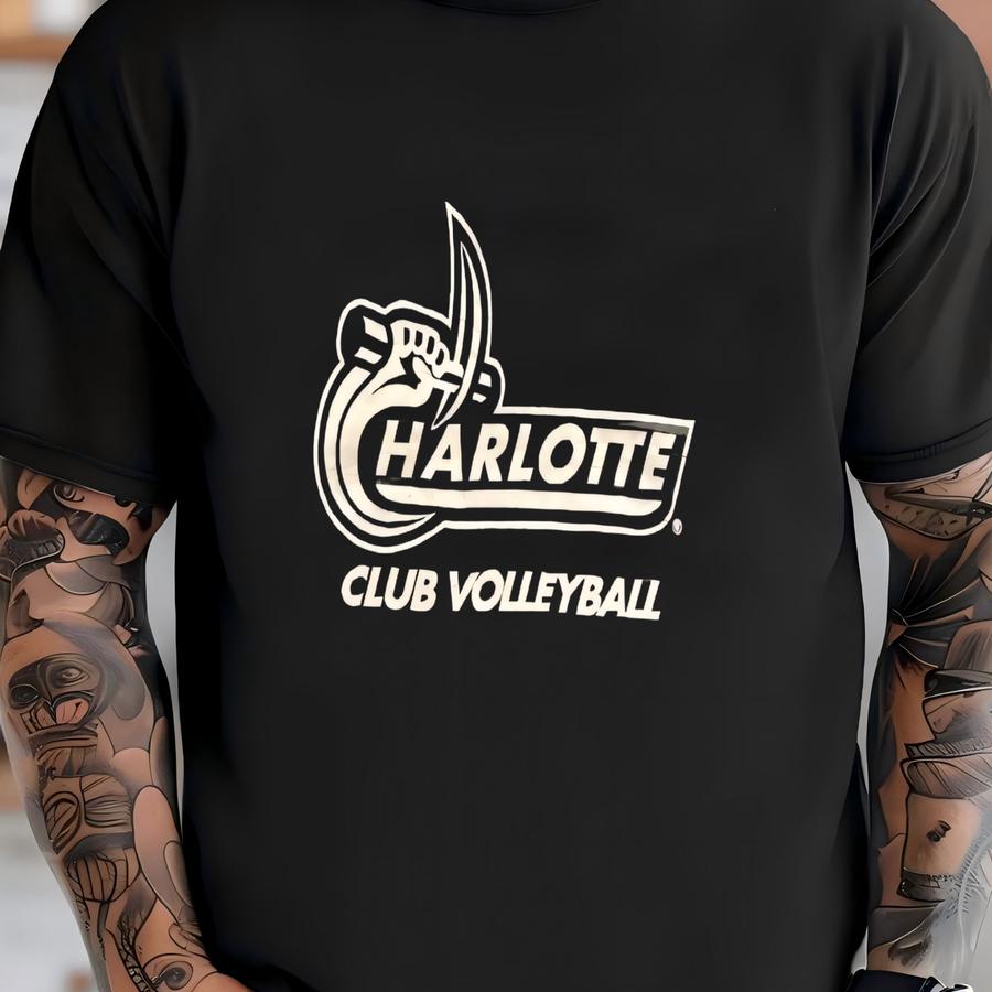 Vintage Sportswear Charlotte Club Volleyball Spellout Jerzees Tag Crewneck Sweatshirt L Size T-shirt