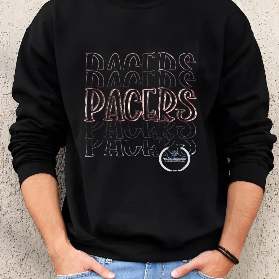 Pacers Bean Stitch Repeat Design Five Sizes 4, 5, 6, 7, And 8 Inches Tall Sweatshirt