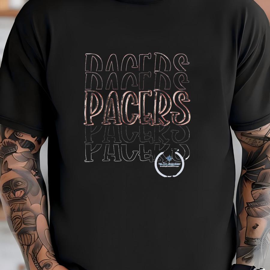 Pacers Bean Stitch Repeat Design Five Sizes 4, 5, 6, 7, And 8 Inches Tall T-shirt