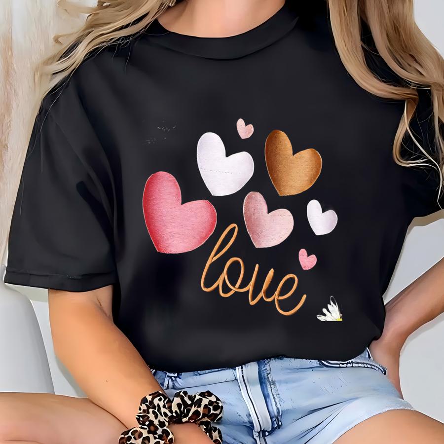 Valentines Love Hearts Retro Crewneck Sweatshirt, Xoxo Valentines Day Crewneck Sweatshirt T-shirt