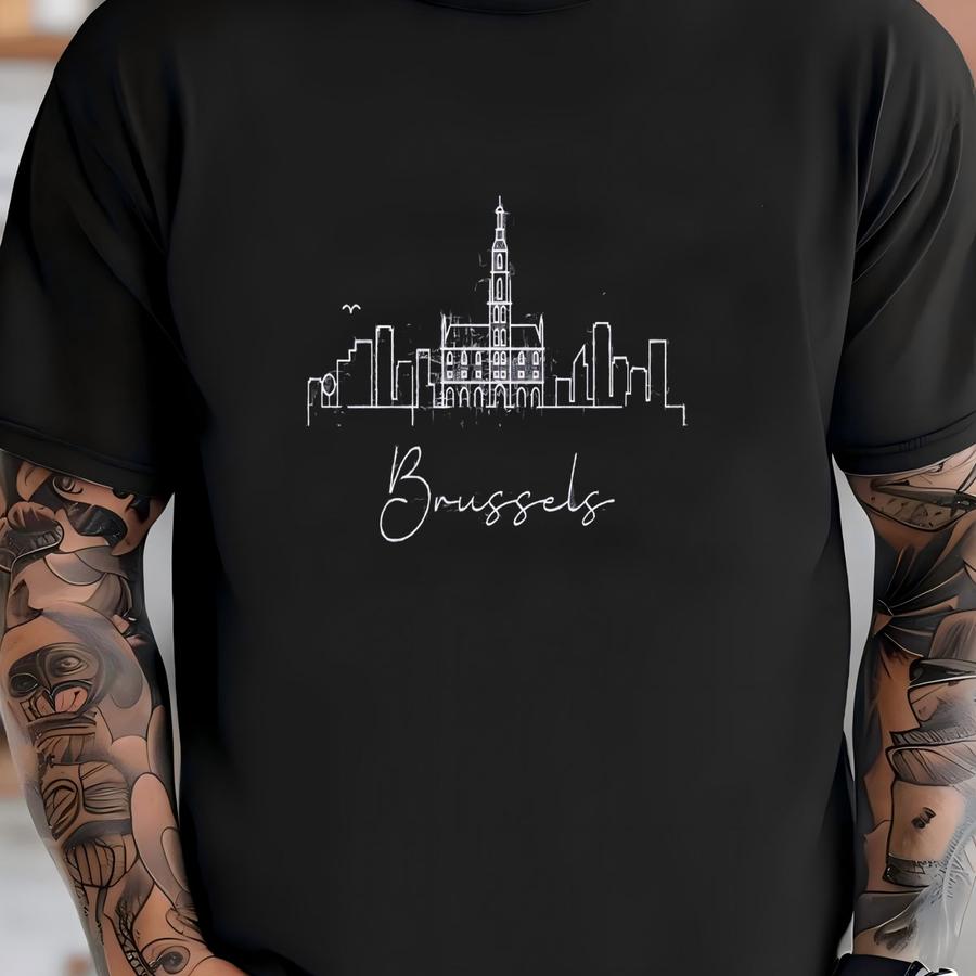 Brussels Sweatshirt, Brussels Pullover, City Skyline Sweater, Women Crewneck, Men Hoodie Shirt, Travel Souvenir Gift, Vacation Jumper T-shirt