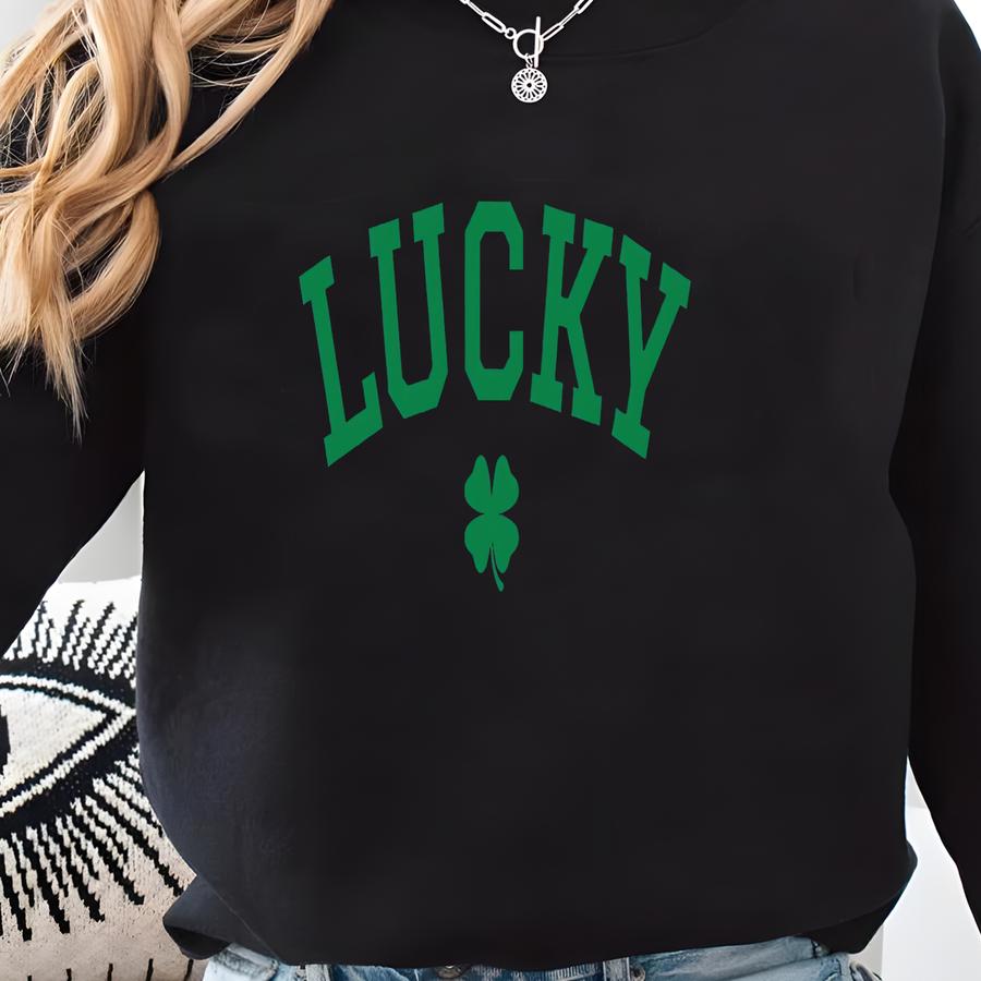 Lucky Sweatshirt, Shamrock Sweatshirt, Womens St Pattys Shirt, St Patricks Day Shirt, Lucky Clover Shirt, Lucky Women Shirt, Irish Shirt Sweatshirt
