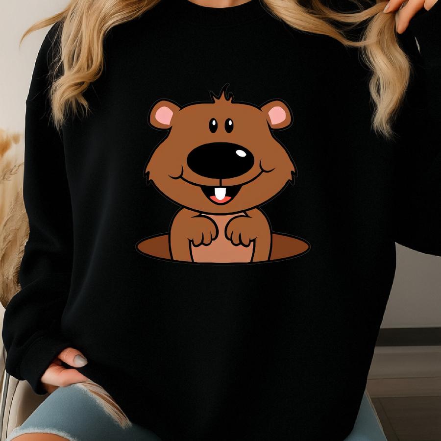 Funny Groundhog Day Shirt: Animal Lover Gift Tee Sweatshirt