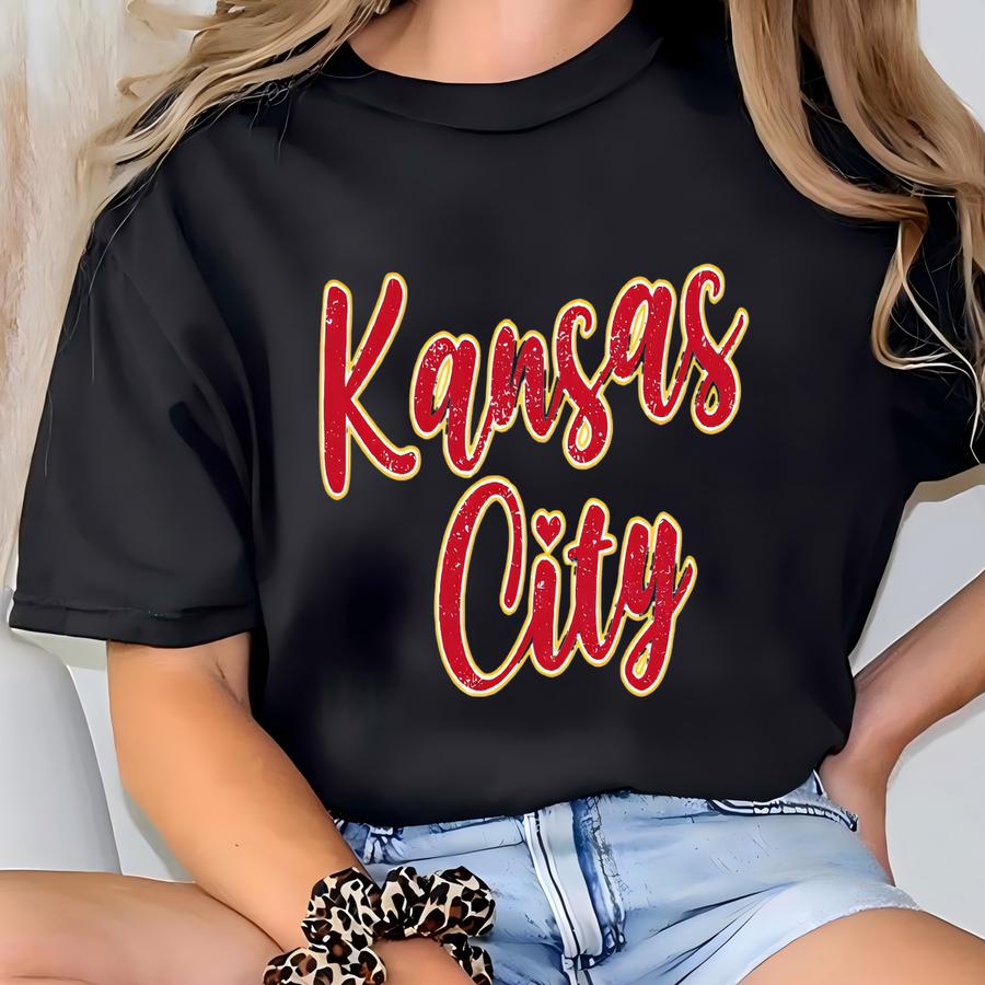 Kansas City Sweatshirt, Kc Sweatshirt, Kansas City Shirts For Women, Kansas City Sweater, Kc Heart Shirt, Long Sve Kansas City Crewneck T-shirt