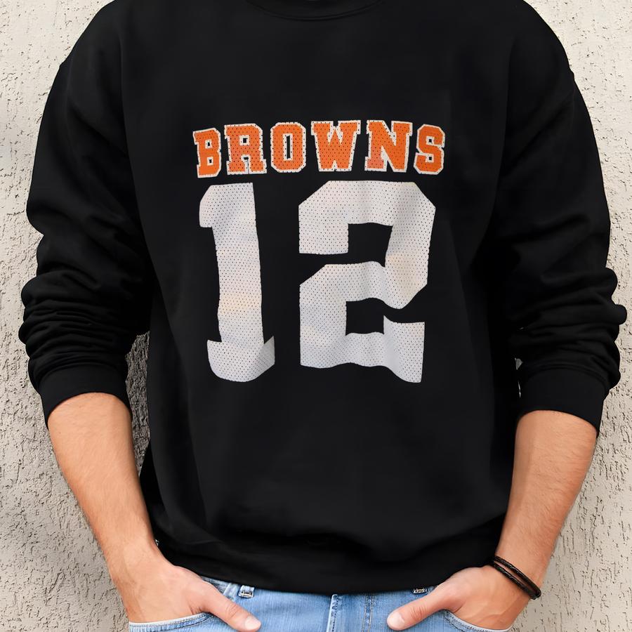 Vtg Competitor Cleveland Browns #12 Vinny Testaverde Screen Jersey Fits Adult L Sweatshirt