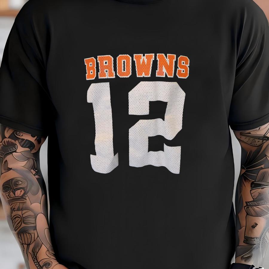 Vtg Competitor Cleveland Browns #12 Vinny Testaverde Screen Jersey Fits Adult L T-shirt