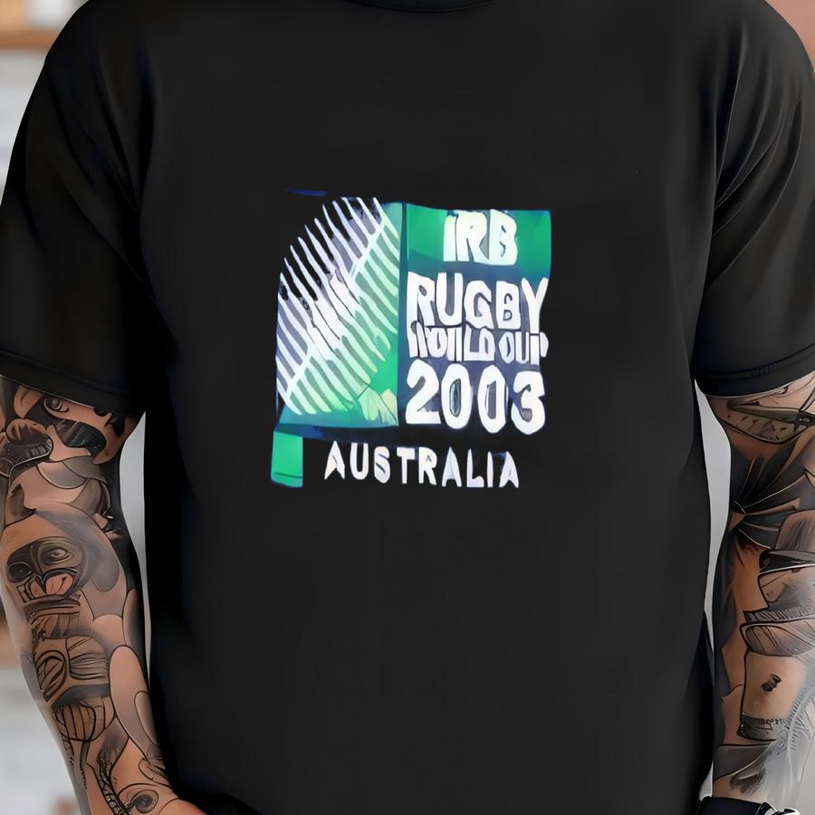 Vtg Australia 2003 Irb Rugby World Cup Blue Green Stripe Reebok Polo Shirt L T-shirt