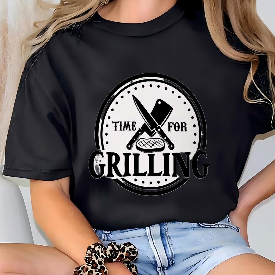 Time For Grilling Apron, Grill Apron, Bbq Apron, Customized Apron, Dad Apron, Personalized Gift, Grill Master Gift, Funny Grill Gift T-shirt