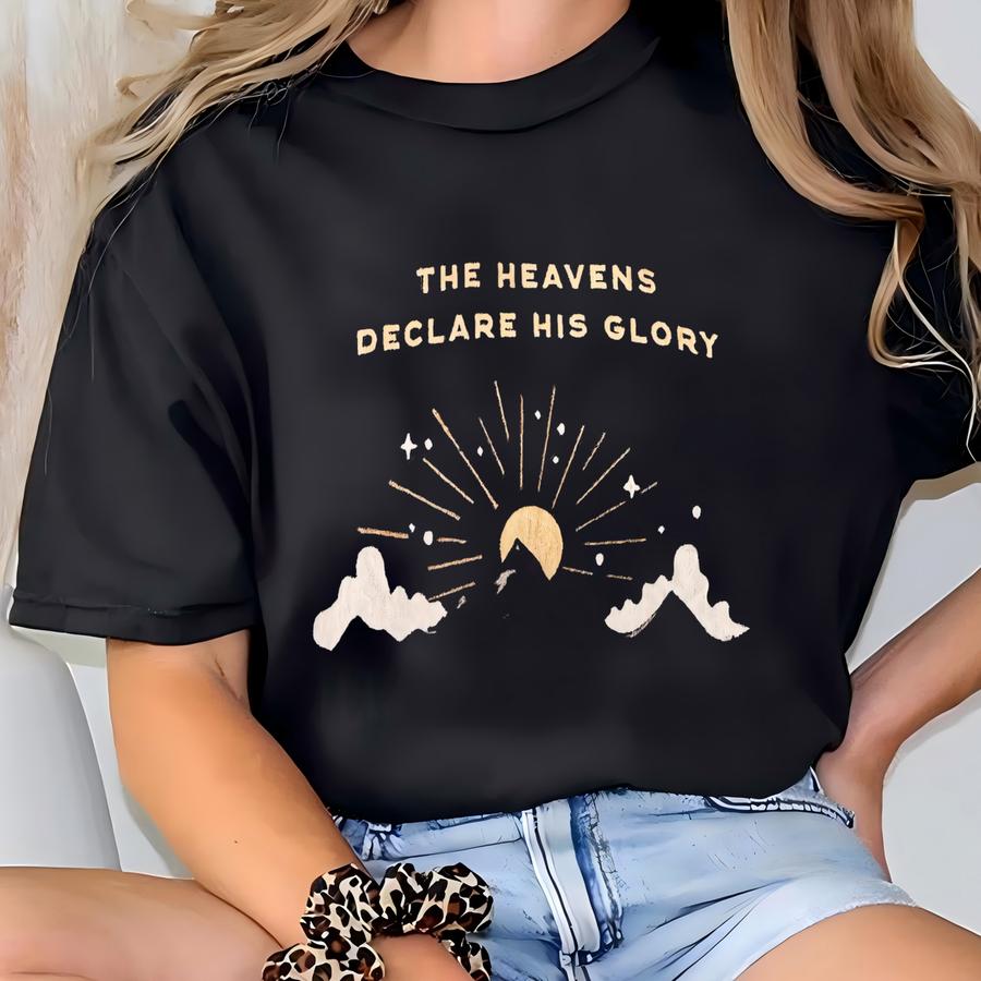 The Heavens Declare His Glory, Woven Throw Blanket, Christian Home Decor, Bible Verse Tapestry, 50x60 T-shirt