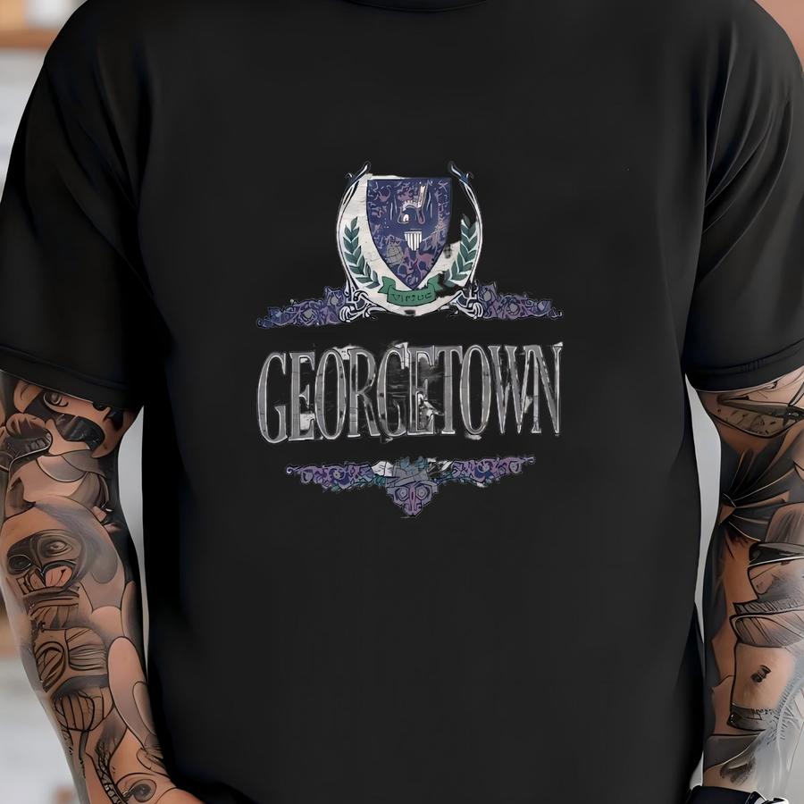 Vintage 90s Georgetown University Biglogo Spellout Tultex Tag Crewneck Long Sweatshirt One Size Fits All (l Size) T-shirt