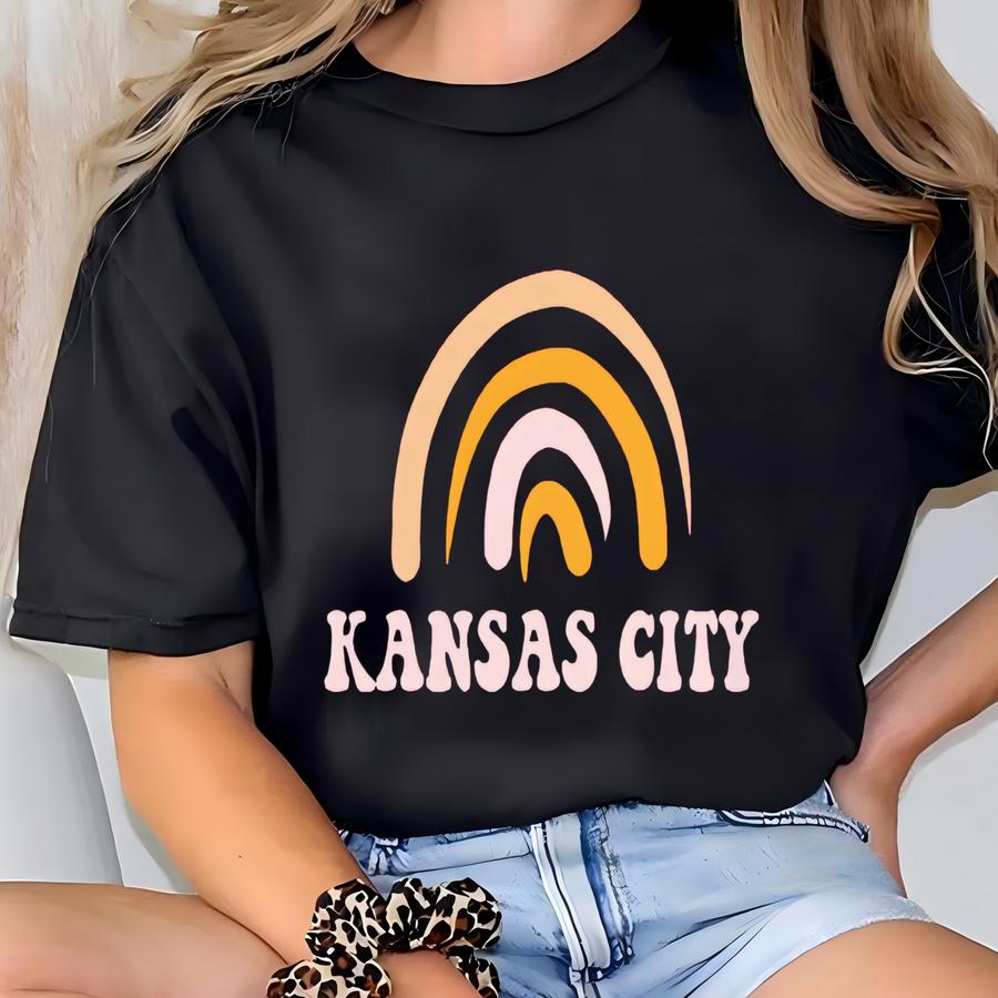 Kansas City Rainbow Sweatshirt Women, Kc Sweatshirts, Cute Kansas City Shirts, Kansas City Sweater, Long Sve Kansas City Shirt, Kc Tees T-shirt