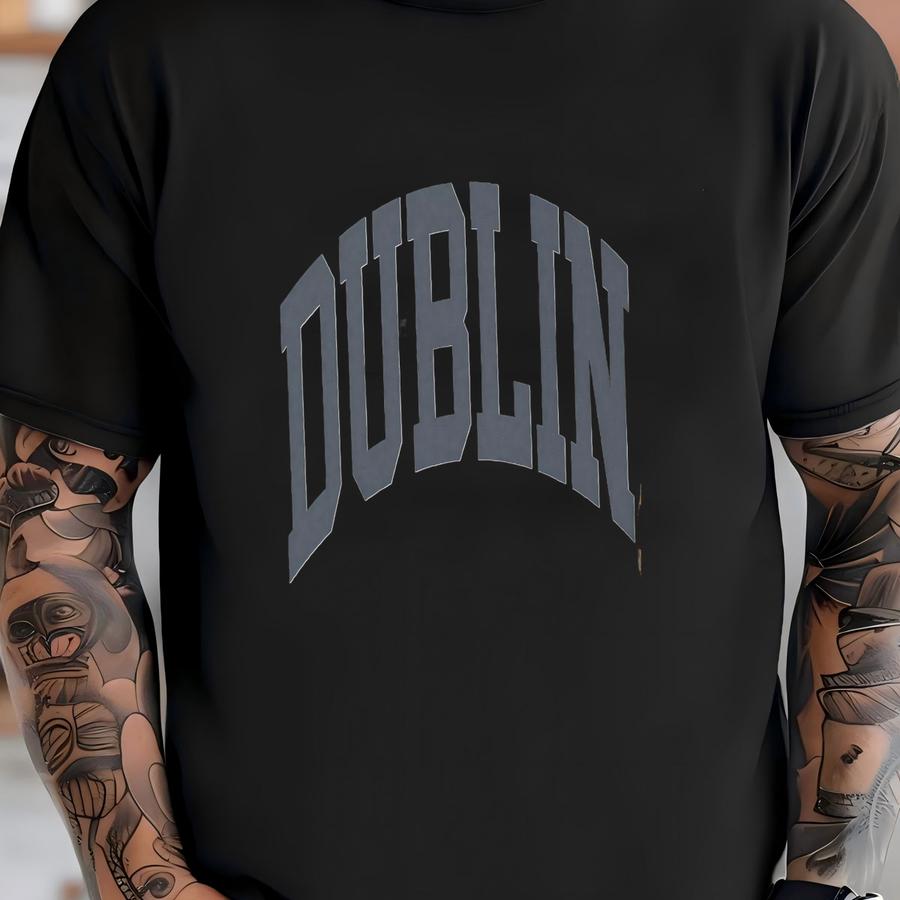 Dublin Sweatshirt Faded Vintage Aesthetic St Patricks Day Sweatshirt St Pattys Day Dublin Crewneck Ireland Unisex Varsity Style T-shirt