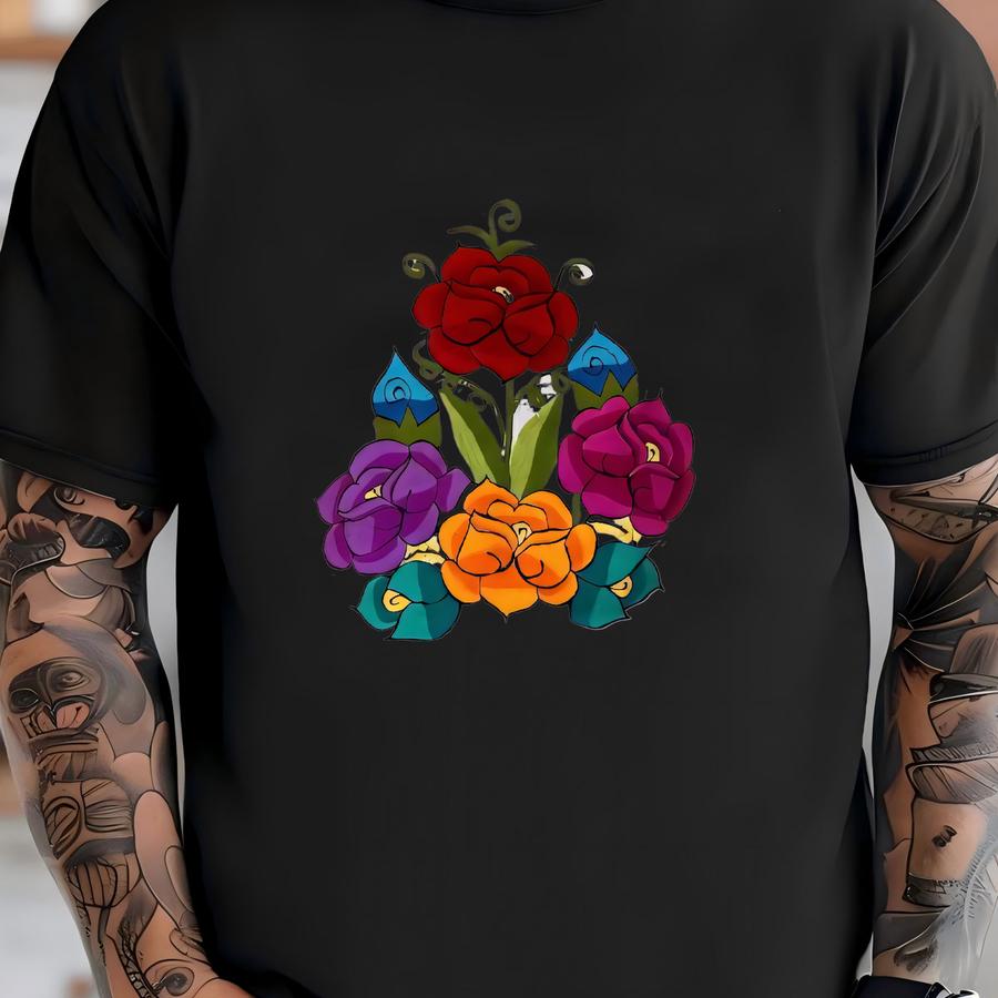 Typical Mexican Dress. Size S - Xl. Floral Dress. Traditional Mexican Dress. Artisanal Mexican Party Dress. Latina Style. T-shirt