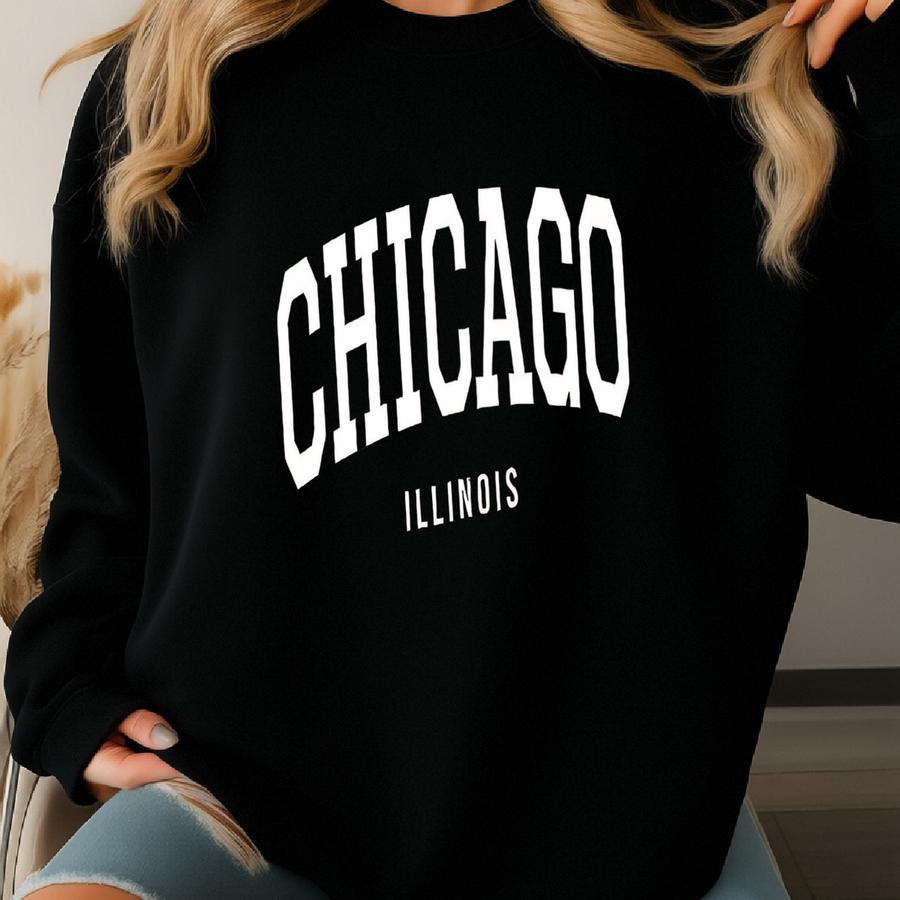 Chicago Illinois Sweatshirt: Unisex City Souvenir Sweatshirt