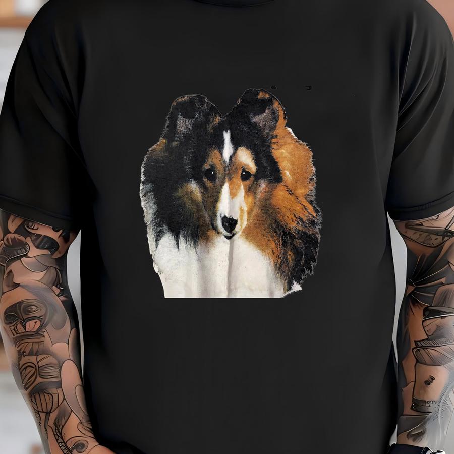 Vintage 90s Shetland Sheepdog Shirt - Sz L - Dog Emo Tee T-shirt