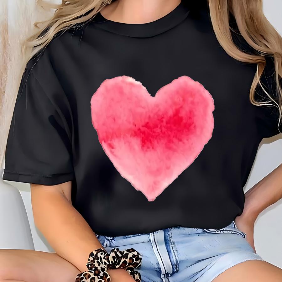 Watercolor Heart Sweatshirt, Heart Sweater, Valentine's Day Sweat,heart Sweatshirt, Gift For Valentine's Day, Cute Valentine's Heart Sweat T-shirt