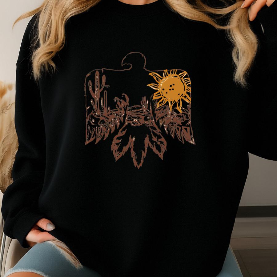 Thunderbird Symbol Shirt, Western T-shirt, Howdy Shirt, Cowboy Shirt, Native American Shirt, Tunderbird Shirt Sweatshirt