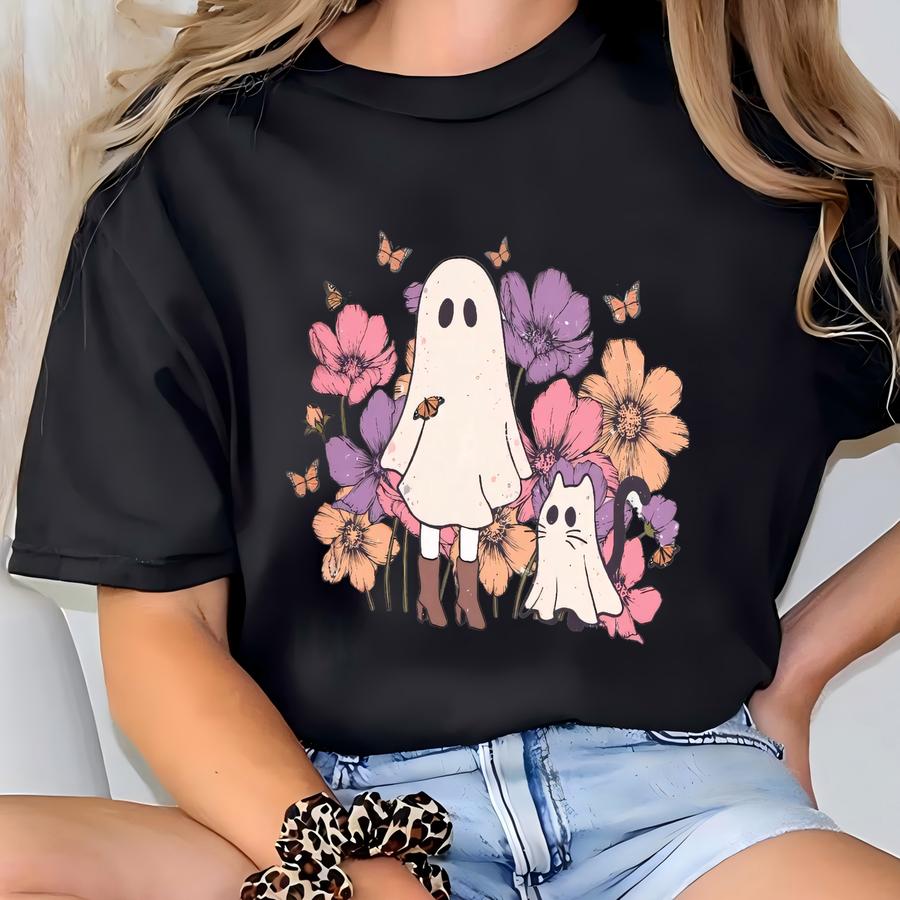 Vintage Style Ghost Cat Shirt Cat Halloween Shirt Anti Hero Shirt Midnights Shirt Eras T-shirt