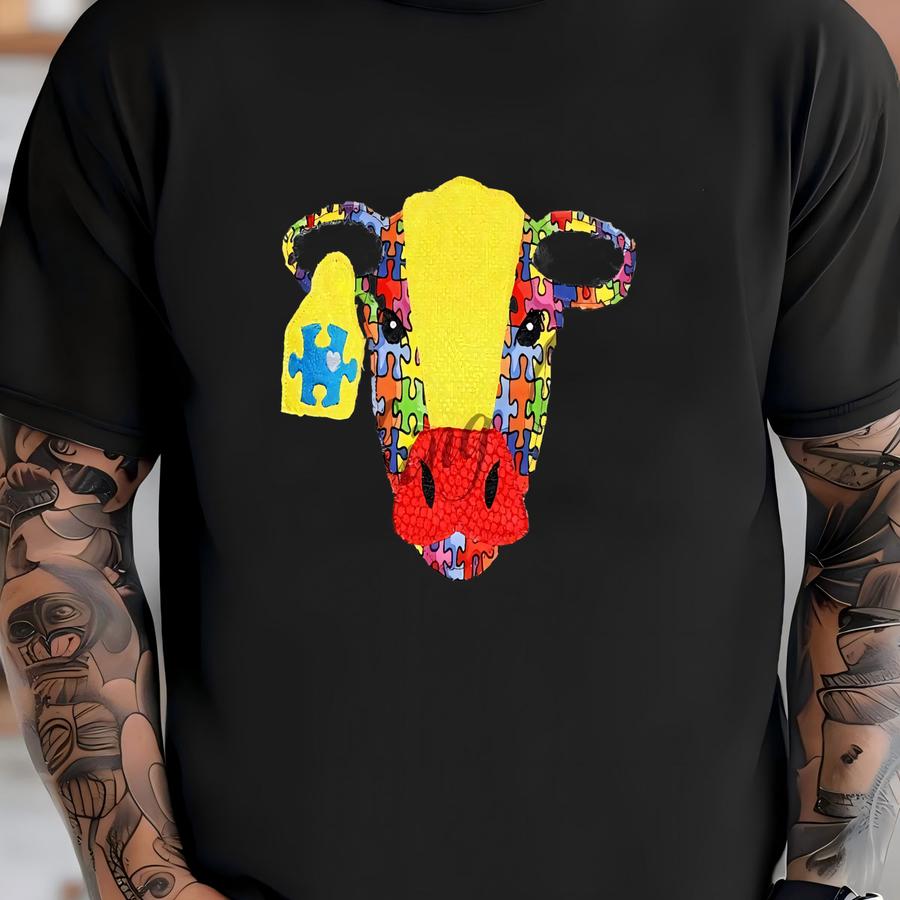 Autism Awareness Cow Shirt, Mothers Day Gift, Kids Gift, Autism Shirt, Autism Awareness, Birthday Gift, Girl Gift T-shirt