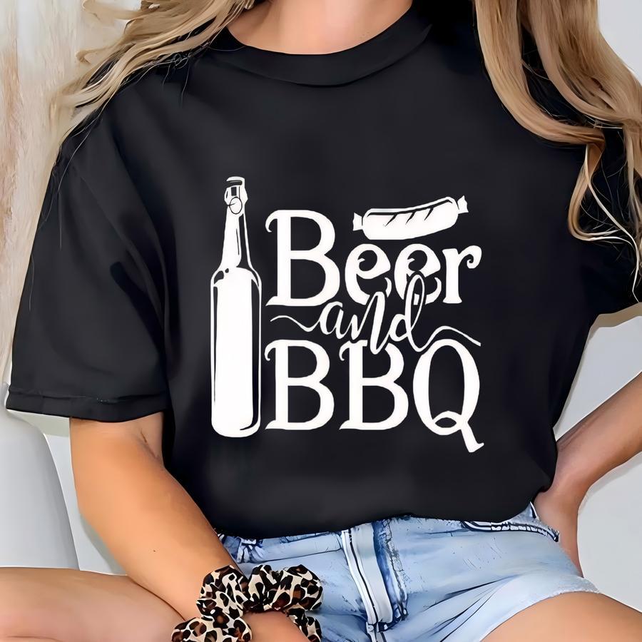 Beer And Bbq Apron, Grill Apron, Bbq Apron, Grill Master Apron, Dad Apron, Printed Apron, Grill Master Gift, Funny Dad Gift, Father Gift T-shirt
