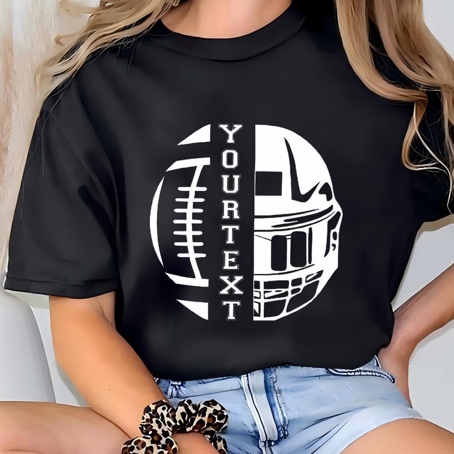 Customized Football Shirt, Your Name Football, Football Shirt, Game Day Shirt, Football Season Shirt For Women With Custom Team Name T-shirt